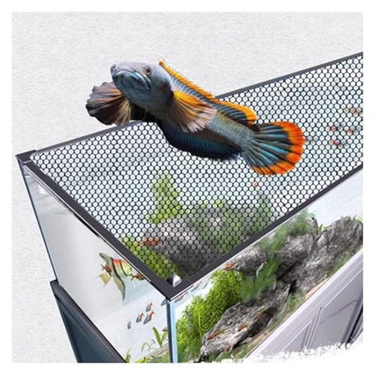 Aquarium Anti-Jump Net Cover, Custom Size Magnetic Fish Tank Lid, Terrarium Ventilated Mesh Hood, Protective Screen for Fish Tanks (L55.1 x W23.6) - color: L47.2"xw23.6"
