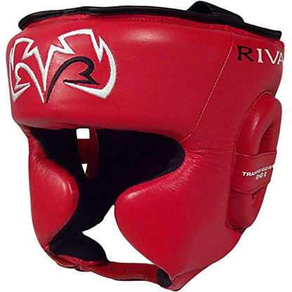 RIVAL Boxing RHG2 Hybrid Headgear - Ultra-Thin, Super-Sleek Design, Compact Training Style with Cheek Guards - color: Red, size: Large