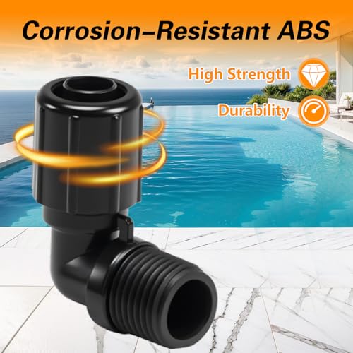 Pool Chlorinator Parts, 1/2" NPT 90-Degree Tube Connector, 5/8" OD Tube, Tube Support Compatible with Pentair Rainbow Auto Feeder/Chlorinator Model 320 322 Replace#: R172272 R172091 R172253