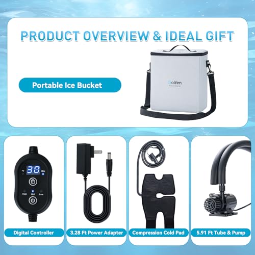 Cold Therapy Machine with Programmable Timer, Cryotherapy Pain Relief with Compression Pad, Portable Ice Machine for Knee After Surgery