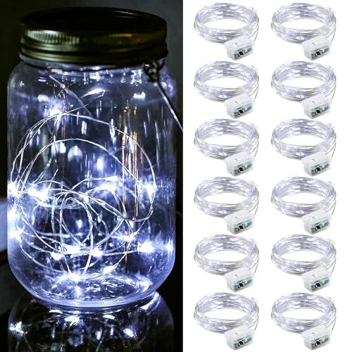 ZGWJ 12 Pack White Fairy Lights, Mini String Lights - color: Cold White, size: 12P