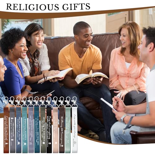 Roowest 120 Pcs Christian Bible Verse Keychains Bulk Inspirational Scriptures Religious Gift for Men Women Church Events - color: Dark Color