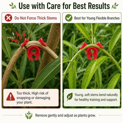 40pcs Plant Bender, Plant Training Clips, Lst Clips for Low Stress Training Plant Stem Support, Trellis Clamps for Climbing Plants Garden Plant Grow Tools(Red and Green)