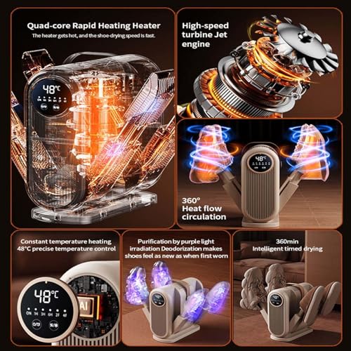 Boxing Glove Dryer 360° without dead angles, 4 times stronger wind speed Secadora De Zapatos For Shoes, Hats, Socks, Ski Boots
