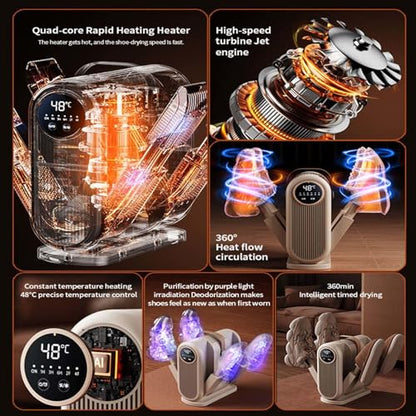 Boxing Glove Dryer 360° without dead angles, 4 times stronger wind speed Secadora De Zapatos For Shoes, Hats, Socks, Ski Boots