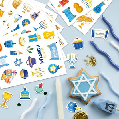 32 Sheets Hanukkah Stickers, Happy Hanukkah Stickers, DIY Crafts Gifts - style: Hanukkah