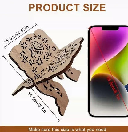 Folding Wooden Book Stand,Exquisite Engraving Muslim Book Holder,Islam Eid Quran Bible Carved Book Stand for Home Office,Religious Gift(1#) - color: 1#