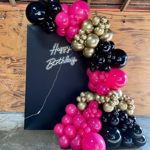 Voircoloria 90pcs Black Balloons Garland Arch Kit, 18 12 10 5 Inch - color: 04 Black, size: 5/10/12/18 inch - 90pcs