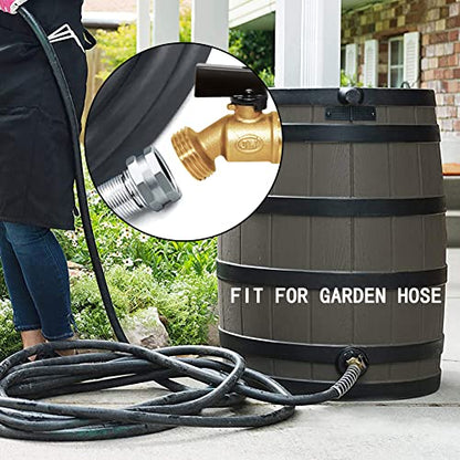 Joywayus Brass Water Container/Rain Barrel Spigot 3/4" Threaded | Quarter Turn Ball Valve, Bulkhead Fitting, Garden Hose Thread Connection - style: Style 1
