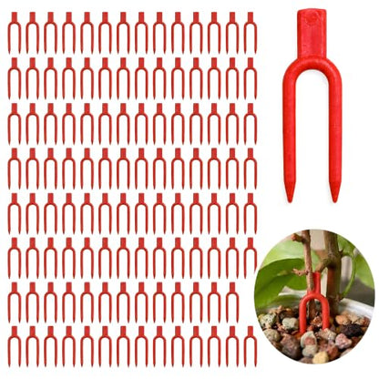 100pcs Plastic Gardening Plant pin Strawberry Support Clips Watermelon Fork Farming Securing Vines Fixing Clips Tool