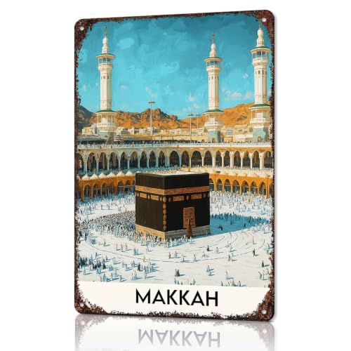 Makkah Saudi Arabia Art Print Vintage Travel Metal Sign 8 x 12 Inch