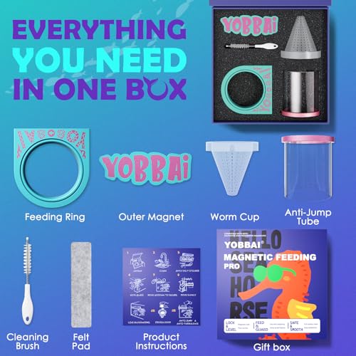 Yobbai Magnetic Fish Feeding Ring – Strong Magnet Feeder for Betta Goldfish Shrimp, Stops Waste, Anti Jump, Works with Floating Pellets Frozen & Live Worms