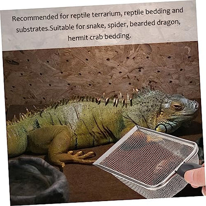 KESYOO 2PCS Stainless Steel Reptile Substrate Shovels Portable Litter Scooper for Turtles Lizards and Snakes Easy Clean Poop Cleaner for Reptiles