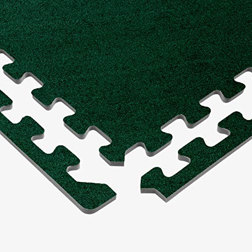 We Sell Mats 3/8 Inch Thick Interlocking Foam Carpet Tiles Durable Carpet Squares Anti Fatigue Support for Home Office or Classroom Use - color: Hunter Green, style: 24 Square Feet (6 Tiles)