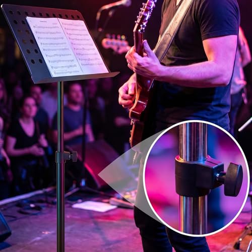 Music Stand Height Lock Adapter - Tube Fastening Connector with Anti-Loose Knob - Replacement Adjusting Component for 1 inch (2.5cm), Mic Boom Arm & Performance Equipment