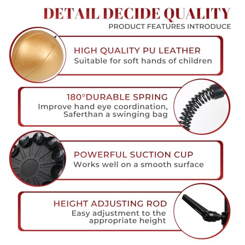 Reflex Ball Speed Bag Punching Bag Free Standing Boxing Bag with Reinforced Spring Strong Durable Relief Stress Ball with Adjustable Height