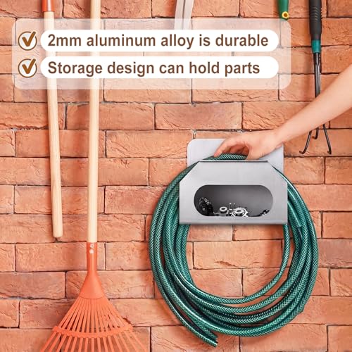 Zonon 1 Pack Aluminum Air Hose Hanger Wall-Mount Air Hose Storage Organizer Holder with Pre-drilled Hole and Screws for Race Trailer, Garage, Shop, Enclosed Trailer
