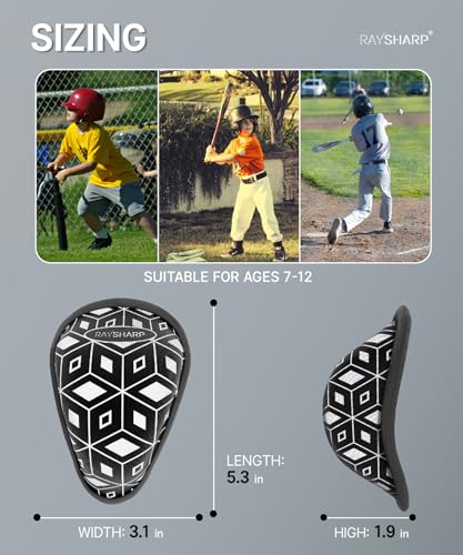 RAYSHARP Baseball Cup Youth Boys - Soft Foam Protective Cup Ages 7-12 Kids Athletic Cup for Football Lacrosse Hockey MMA Baseball Accessories - color: 2 Pack Black White