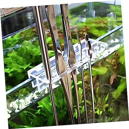 Acrylic Aquarium Tool Holder for Water Plants Grass Maintenance Wall-Mounted Storage Rack Organizer for Fish Tank Cleaning Tools Space-Saving Design Storage