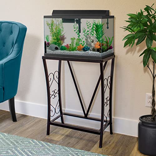 Aquatic Fundamentals 10 Gallon Metal Aquarium, 20.9" L x 11" W, Black - size: 10 Gallon