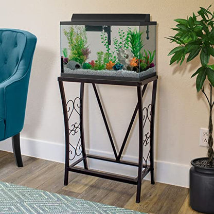 Aquatic Fundamentals 10 Gallon Metal Aquarium, 20.9" L x 11" W, Black - size: 10 Gallon