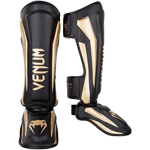 Venum Elite Standup Shin Guards - color: Black/Gold, size: Medium