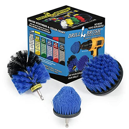 Drill Brush Aquatic Cleaning Brush Set - Fish Tank Accessories - Boat Accessories - Aquarium Scrubbing Kit - Swimming Pool Brushes - Pool Cleaning Household Set - Fish Tank Cleaner - Cleans Boat Seats - color: Blue