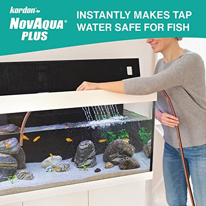 Kordon NOVAQUA Plus - Freshwater & Saltwater Aquarium Water Conditioner – Instantly Detoxifies Chlorine, Chloramines, & Heavy Metals, Replaces Fish Slime Coat, Reduces Fish Stress, 16 Ounces - size: 16 Ounce (Pack of 2)