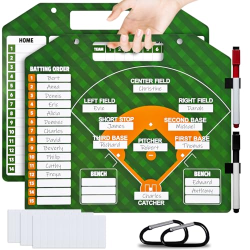 Magnetic Baseball Lineup Board,Baseball Dry Erase Board for Coaches,Softball Coaching Accessories,Baseballs Lineup Cards, Baseballs Clipboard for Coaches with 30 Cards