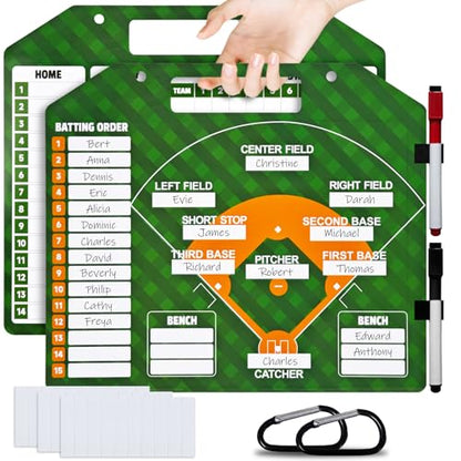Magnetic Baseball Lineup Board,Baseball Dry Erase Board for Coaches,Softball Coaching Accessories,Baseballs Lineup Cards, Baseballs Clipboard for Coaches with 30 Cards