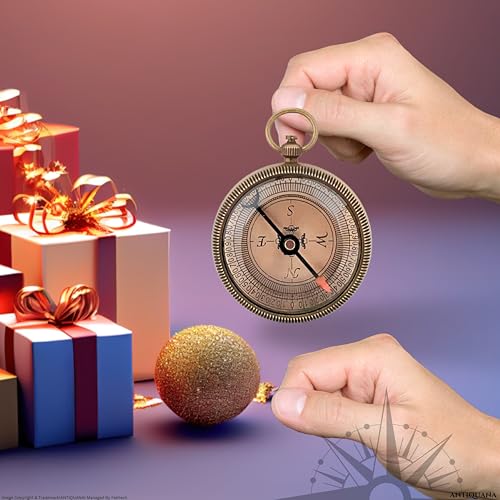 Brass Compass - God My Lord Guide Me - Uplifting Baptism Gift, Graduation Gift, Birthday, Confirmation Gift for Men Women Boys Girls Teenage Kids Be Strong & Courageous - style: #3 God Guide