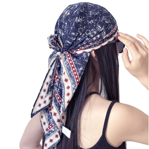 Head Scarf Triangular Scarf Belt Wrap Hairscarf Fashion Scarves Hair Wrapping Scarfs Night Sleeping Headscarf B05 - color: B0514