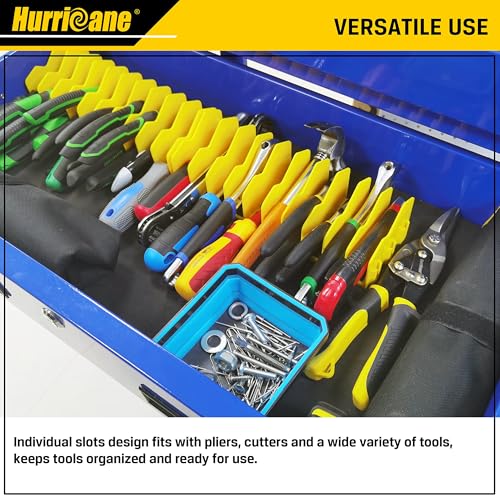 HURRICANE Plier Organizer Rack, 10-Slot Pliers Cutters Rack with Non-Slip Rubber Base, Tool Drawer Toolbox Organizer and Storage, Extendable Design, Fit 3” H, 1 Pack, Yellow - color: yellow