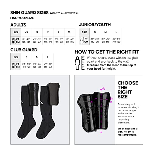adidas Unisex Adult Tiro Soccer Shin Guards - color: White/Black/Club, size: Small