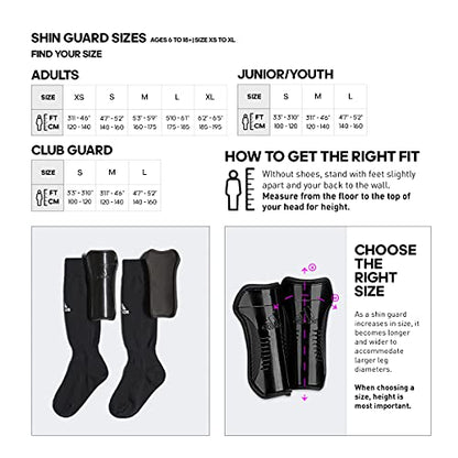 adidas Unisex Adult Tiro Soccer Shin Guards - color: White/Black/Club, size: Small