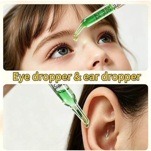 20Pcs Eye Dropper,1ML Glass Droppers for Oils, Liquids and Medicine | 10 Straight & 10 Bent Glass Pipettes With 2 Cleaning Tools Multipurpose Liquid, Water, Ear & Medicine Dropper