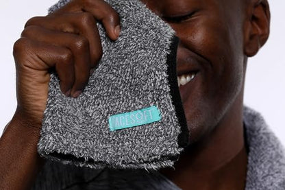 Facesoft Yoga Towel - Infused with Activated Charcoal to Detoxify and Sweat - Made with Eco-Friendly Aqua-Cotton Yarn - Biodegradable and Sustainable - All Ages - color: Eco Sweat Charcoal Workout Towel