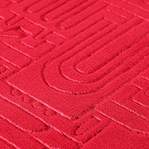 Z&Z living Space Muslim Prayer mat Extra Soft and Thick Padded Rug for Eid Travel Ramadan Islamic Gift and Great for Knees and Forehead - color: Red