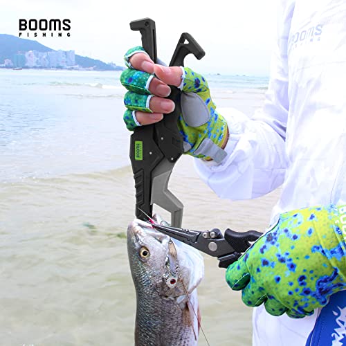 Booms Fishing G05 Lip Gripper Saltwater, 9.4" Plastic Catfish Grippers Pliers, Grabber Tool With Lanyard, Grips for Kayak Fishing Accessories, Great Holder for Caught Fish - color: Black