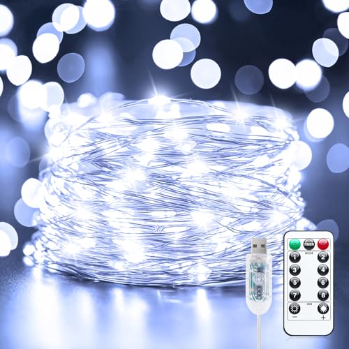 Minetom Twinkle Fairy Lights Plug in, 33ft 100 LEDs USB String Lights - color: Pure White, size: 33ft