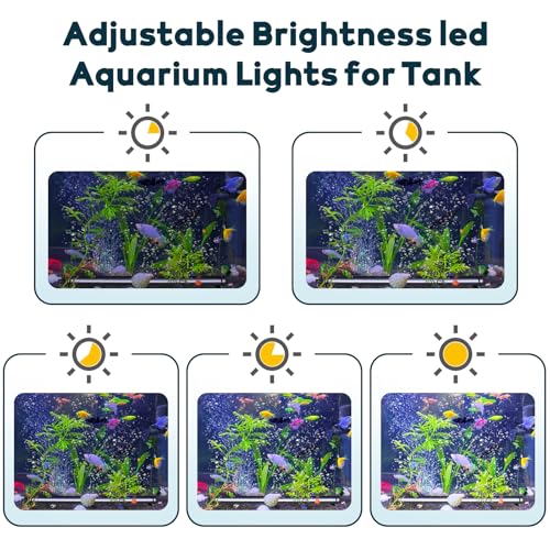 Bubble Fish Tank Light：Ip68 Waterproof Fish Aquarium Lights with Oxygen Boost for 12-17 inch Saltwater Freshwater Tanks -Submersible Led Lights with Remote for Aquatic Pet Plants Lovers - size: 12 inch Nanoscale Bubbles