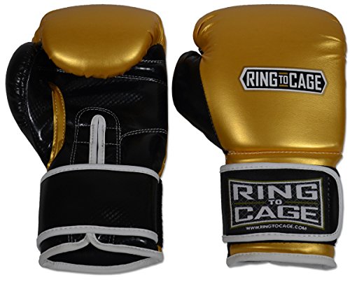 Gym Training Stand-Up Boxing Gloves - color: Gold/Black, size: Large weighs 16oz