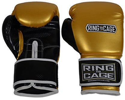 Gym Training Stand-Up Boxing Gloves - color: Gold/Black, size: Large weighs 16oz