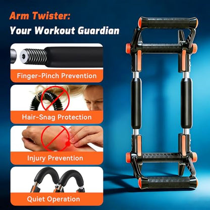 Twister Arm Trainer with Push-Up Grips, Adjustable Resistance (20-90LB), Unisex Chest Workout Equipment, Spring Resistance Exerciser for Muscle Building & Shaping - size: 40-90lbs