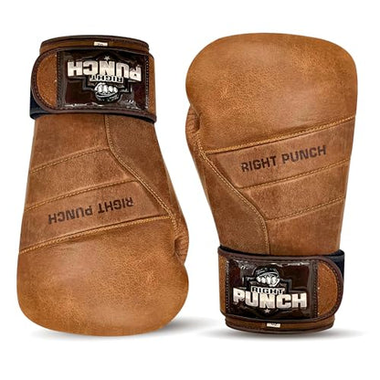 Durable Cowhide Leather Boxing Gloves for Men & Women | Ideal for Punching Bag, Sparring, MMA, Muay Thai, Kickboxing & Martial Arts - size: 12 oz