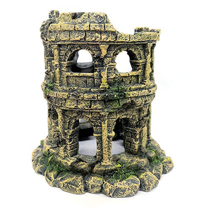 M2cbridge Antique Roman Column Ruins European Castle Aquarium Decorations Fish Tank Hideout Rocks (Roman Column Round) - color: Roman Column Round