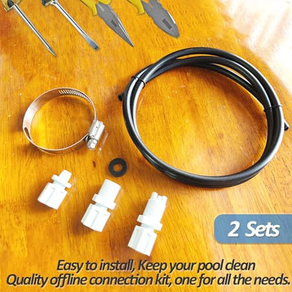 Romansk (2 Sets) Offline Feeder Connection Pack with Saddle Clamp | Chlorinator Feeder Hose Tubing Parts with 2 Sets Check Valve Control Valve, Replacement for CL200 CL220 Offline Pool Feeder