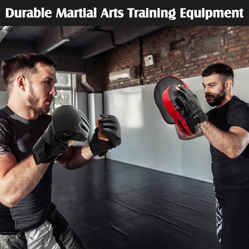Gemscream 10 in 1 Taekwondo Kick Pad Boxing Training Equipment Set, Focus Pads Boxing Gloves Safety Head Guard Wrist Bands for Kickboxing, Karate, Muay Thai, MMA Training - color: Black