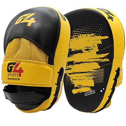 Curved Focus Pads Hook and Jab Pads PU Leather Pads Mitts for Coaching in Boxing MMA Kickboxing Martial Arts Muay Thai