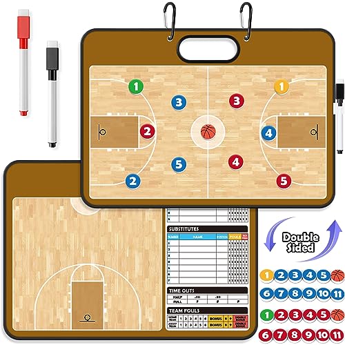 Torlam Magnetic Dry Erase Coach Board, Baseball, Soccer, Football, Basketball Coaching Clipboard - style: Basketball